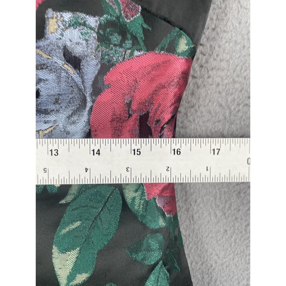 Tahari Arthur S. Levine Dress Womens 12 Green Fit & Flare Hi-Low Floral - Picture 7 of 9